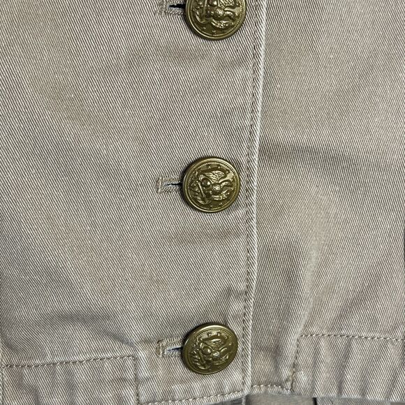 Ralph Lauren Denim Supply Jacket Cotton Military Gold Buttons Peplum Back Medium - Picture 7 of 14